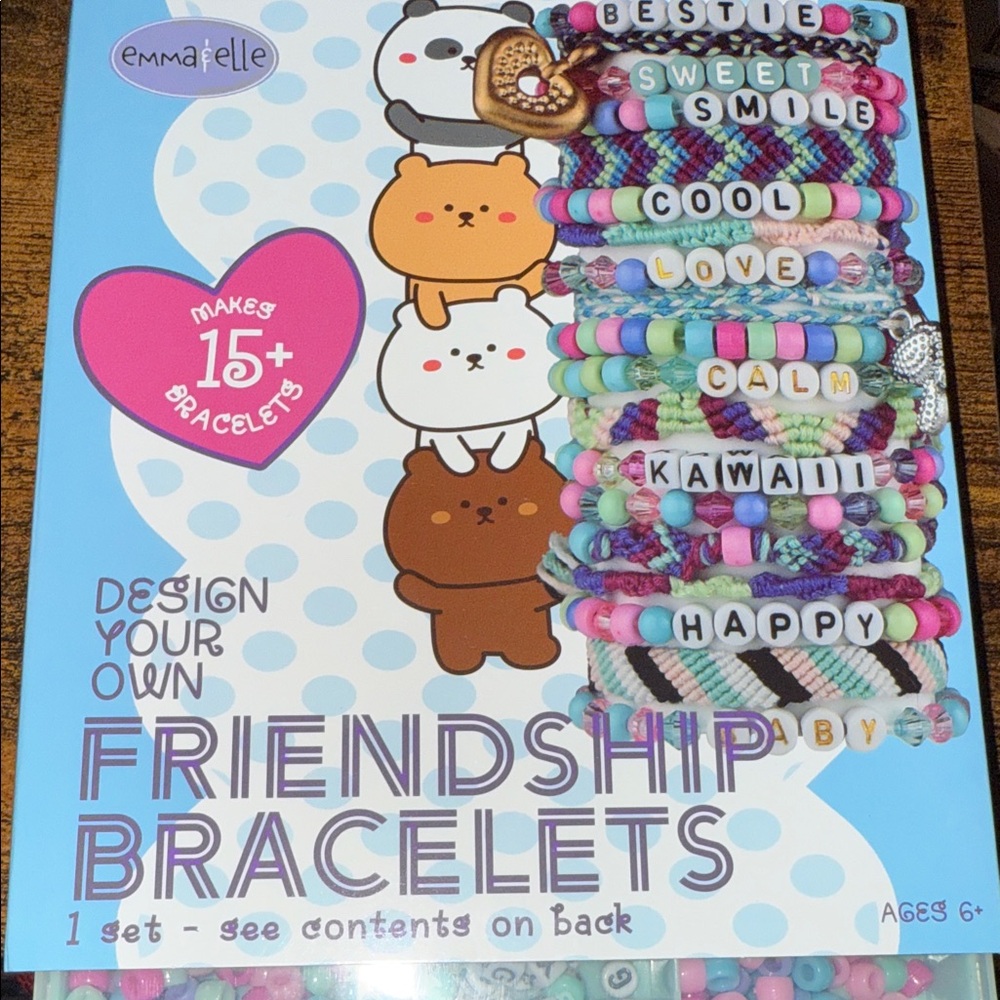 Friendship Bracelet Kit - Multicolor beads, charms and alphabet squares!